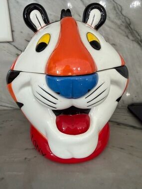 Tony Tiger Ceramic Cookie Jar - Orange, White & Blue